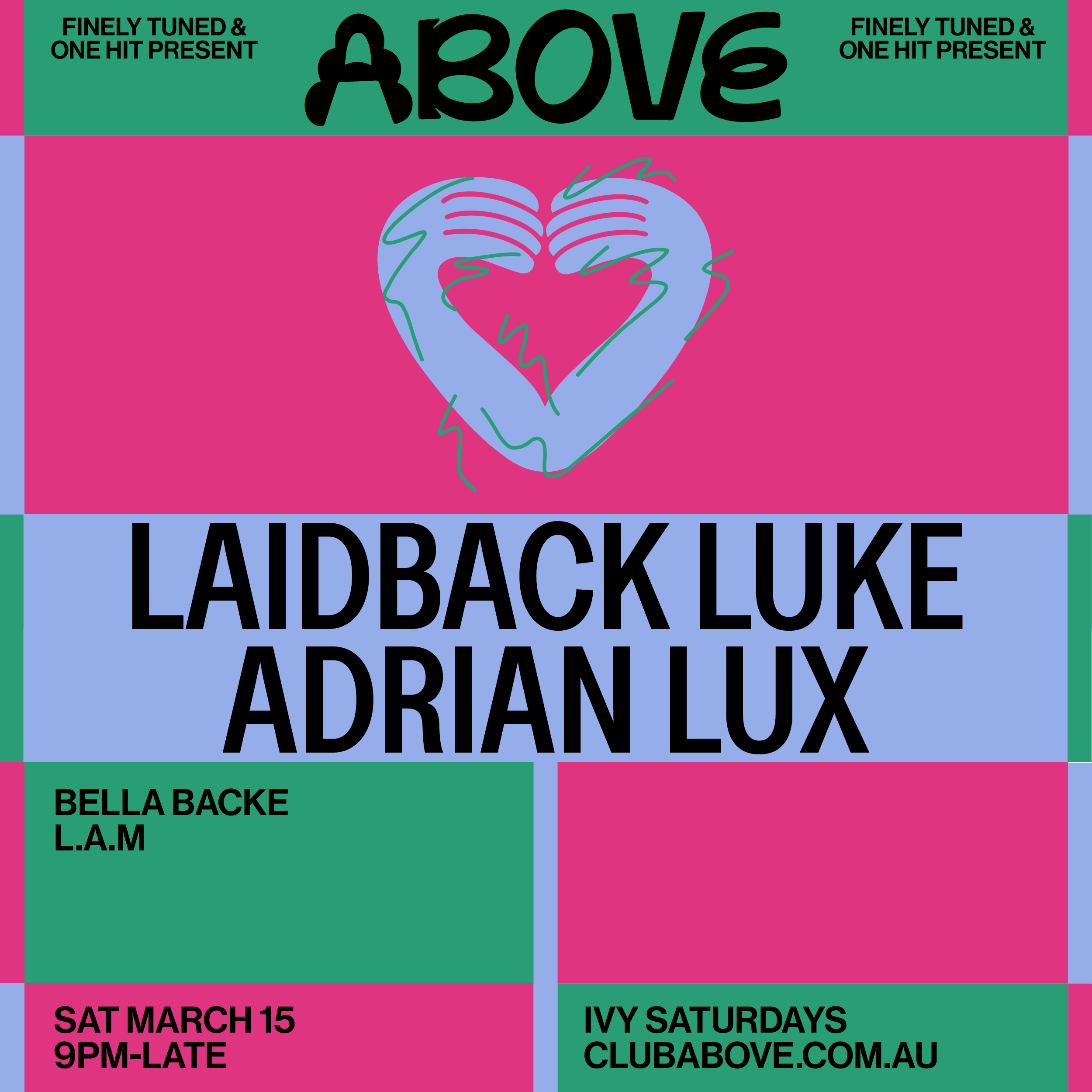 Laidback Luke and Adrian Lux performing live at Above Sydney on March 15, 2025.