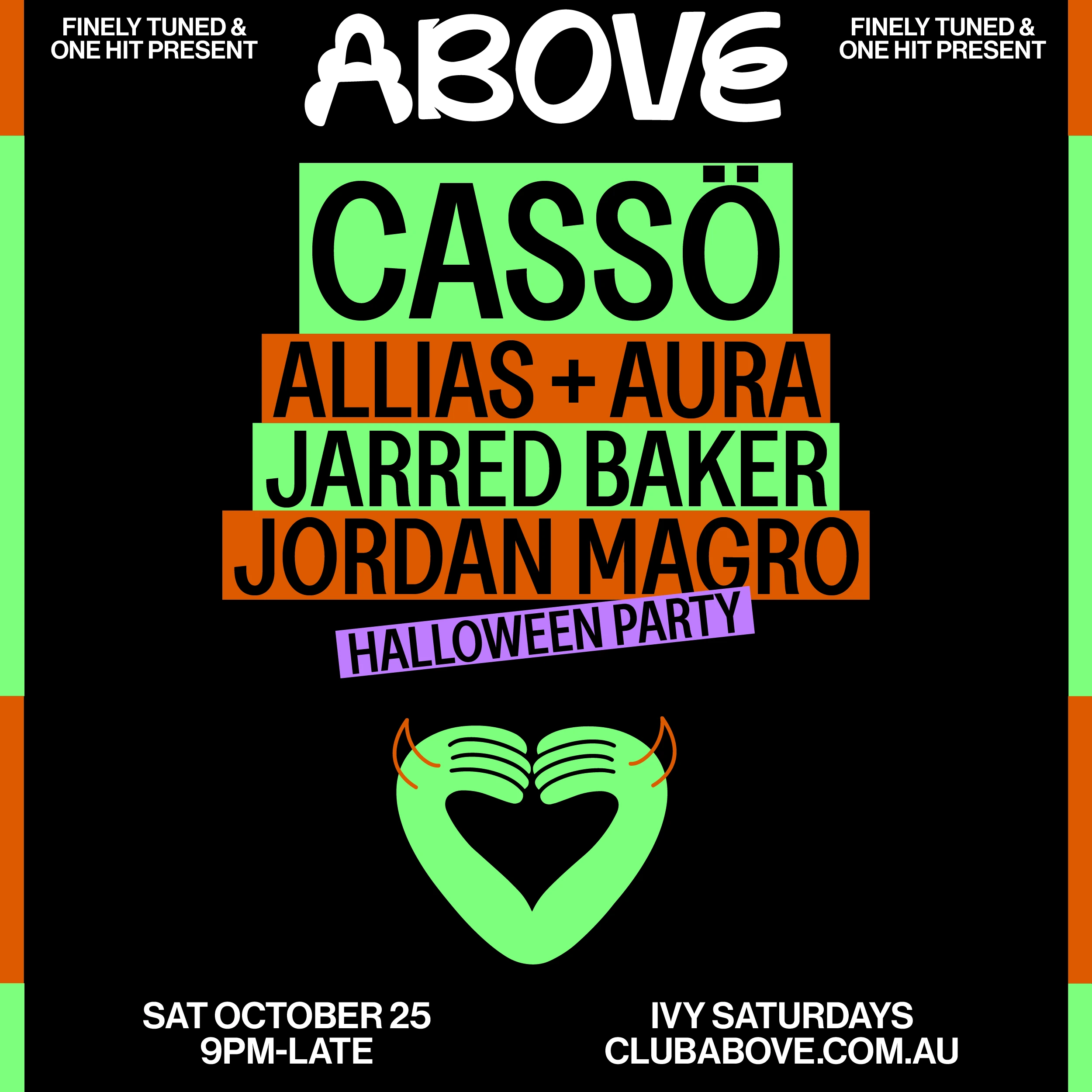 Above Sydney Australia nightclub featuring CASSÖ October 25 electronic music event