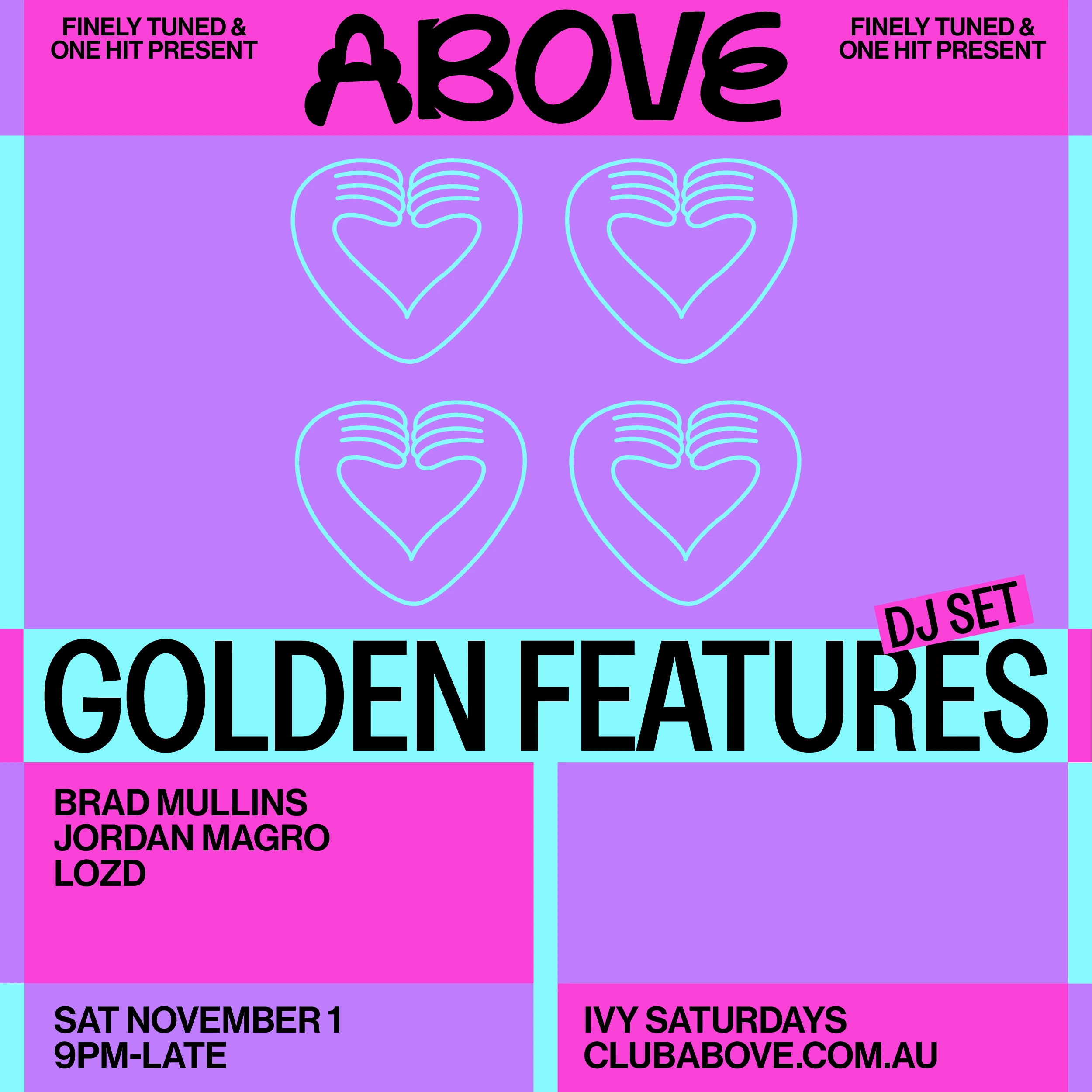 Above Sydney Australia nightclub featuring Golden Features DJ set November 1 electronic music event