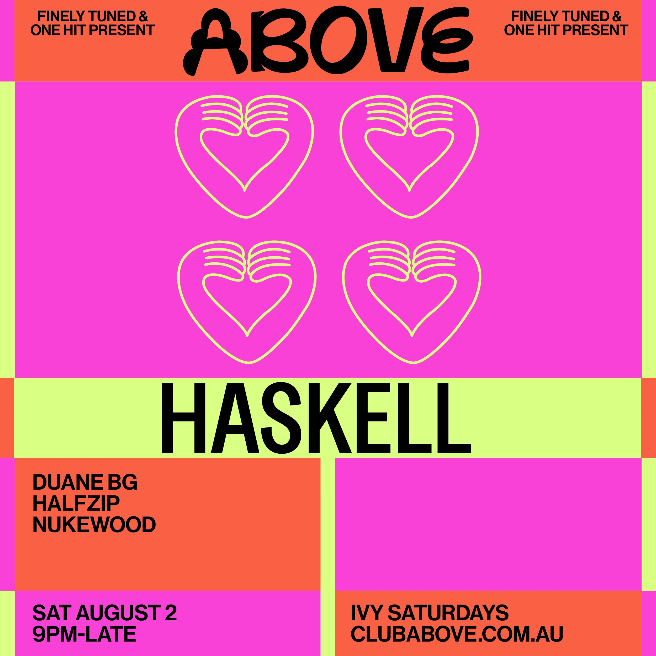 Above Sydney Australia nightclub featuring DJ Haskell August 2 electronic music event