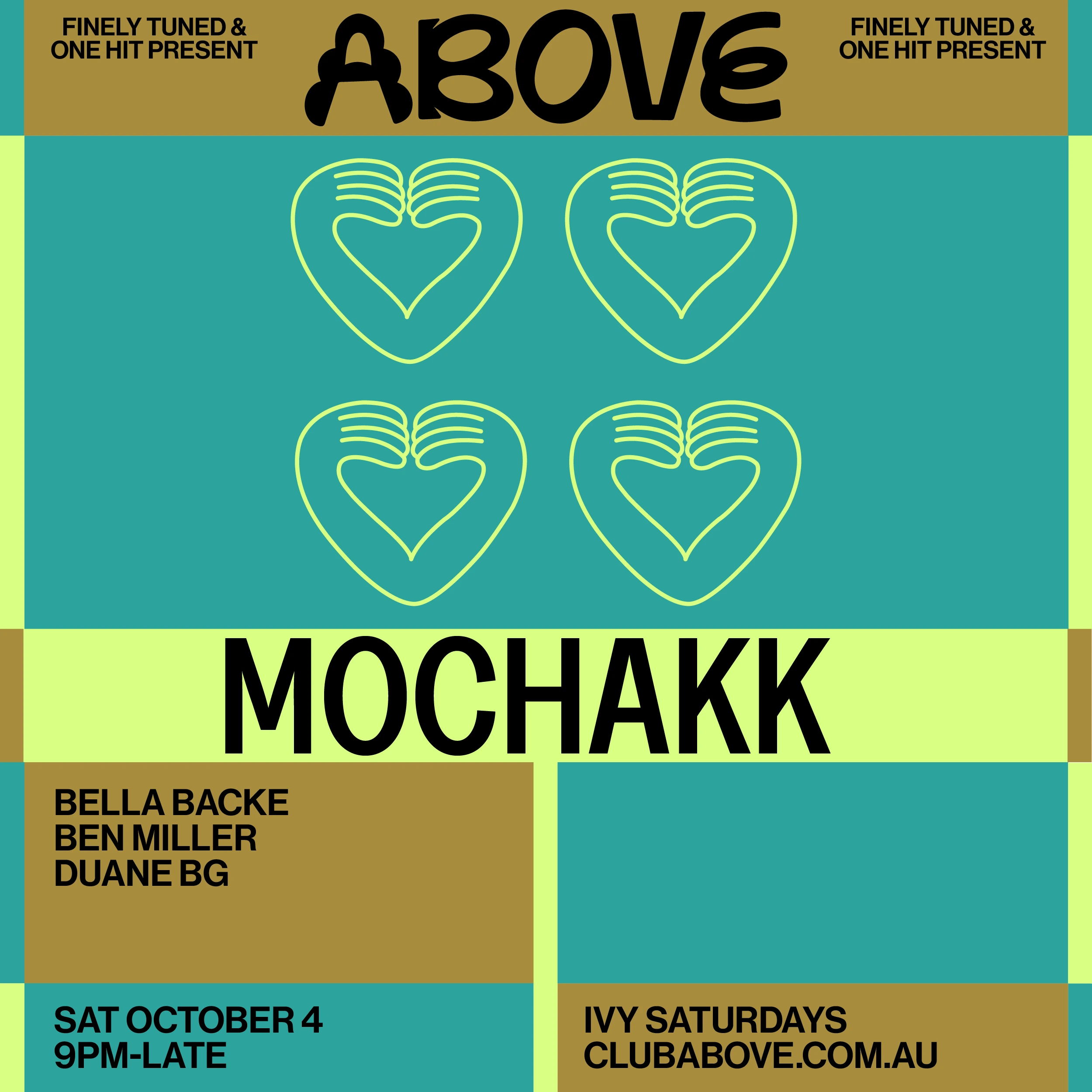 Above Sydney Australia nightclub featuring Mochakk October 4 techno electronic music event