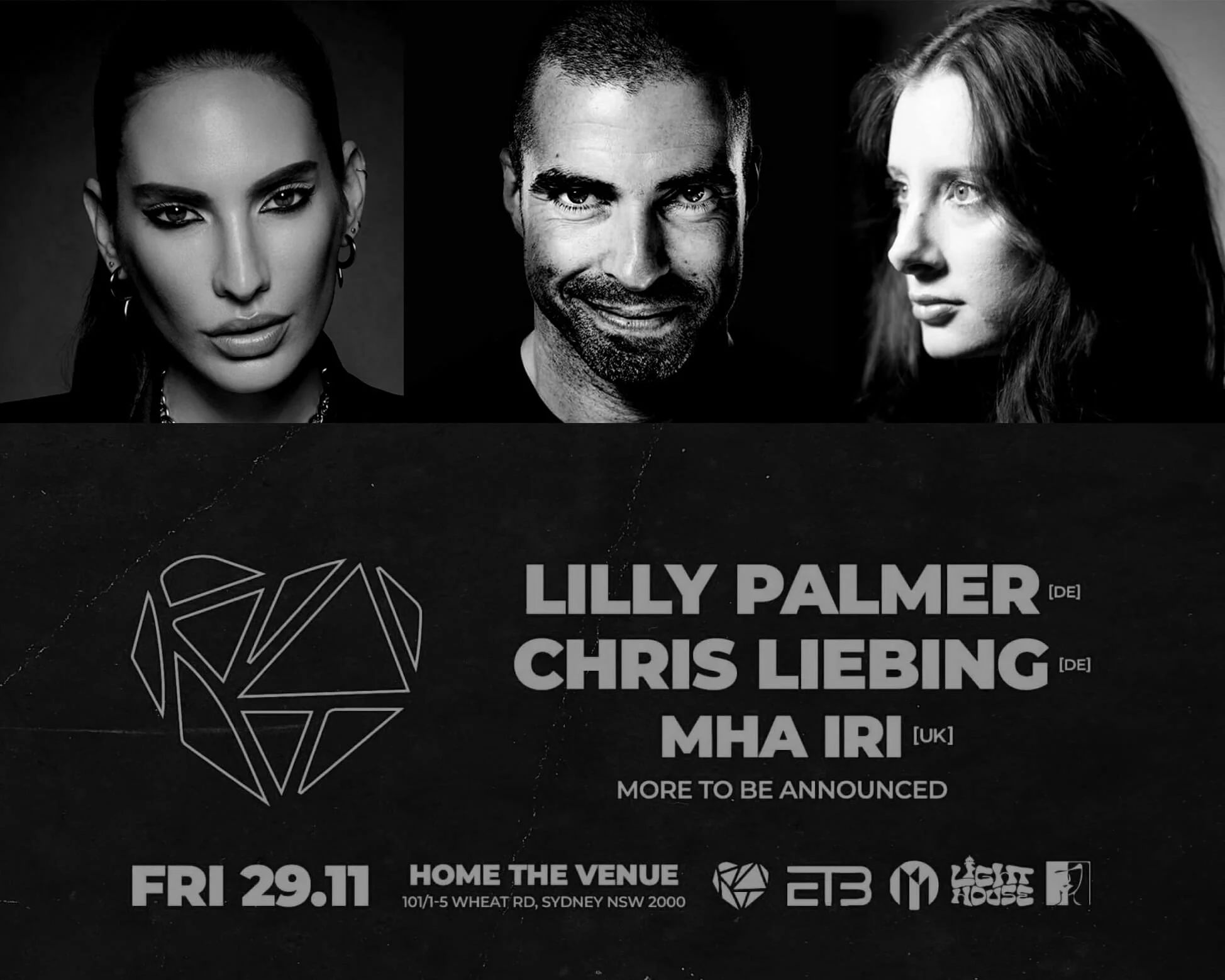 Live performance by Lilly Palmer, Chris Liebing, and Mha Iri at Home The Venue Sydney