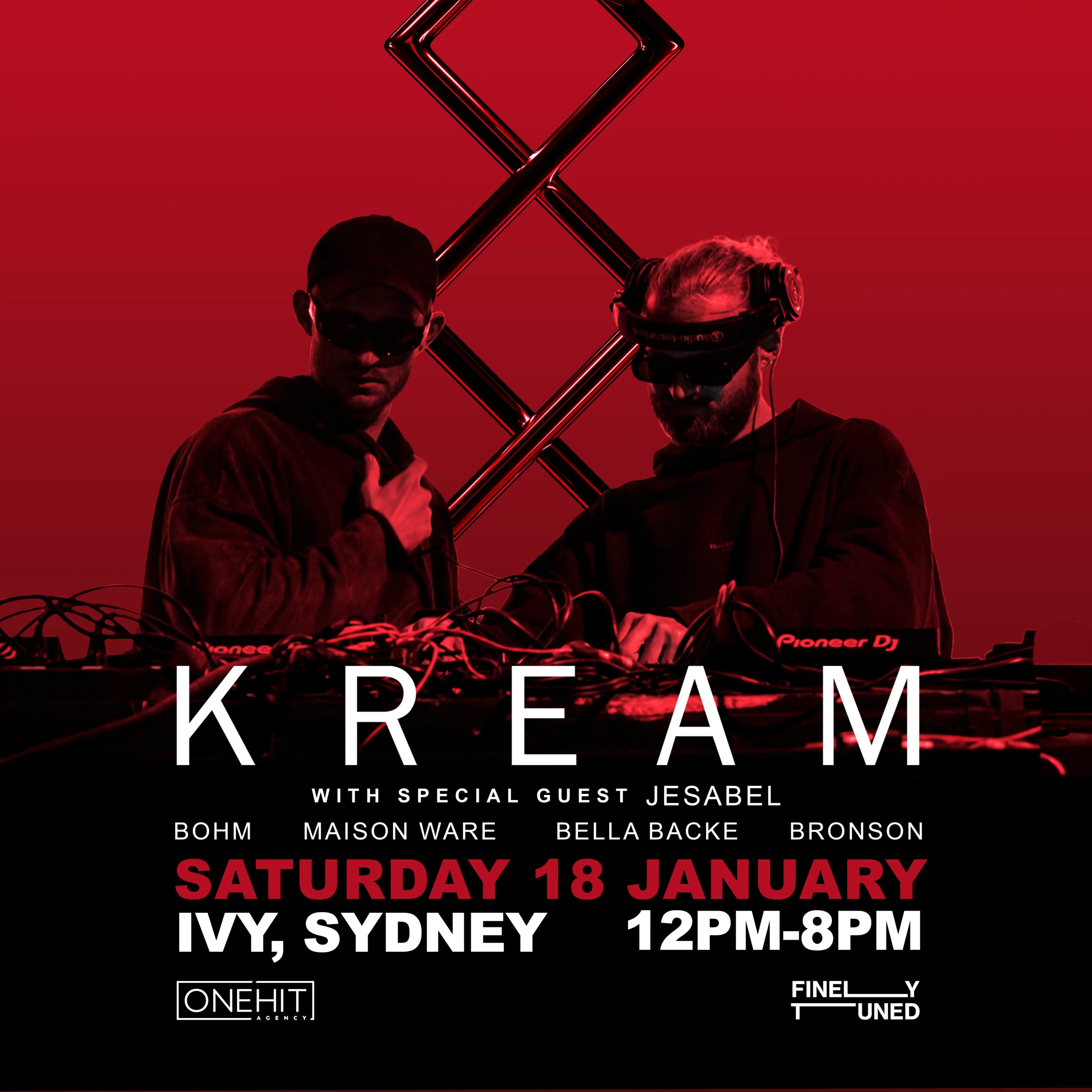 KREAM performing live in Sydney, Australia, with a vibrant crowd enjoying electronic dance music.