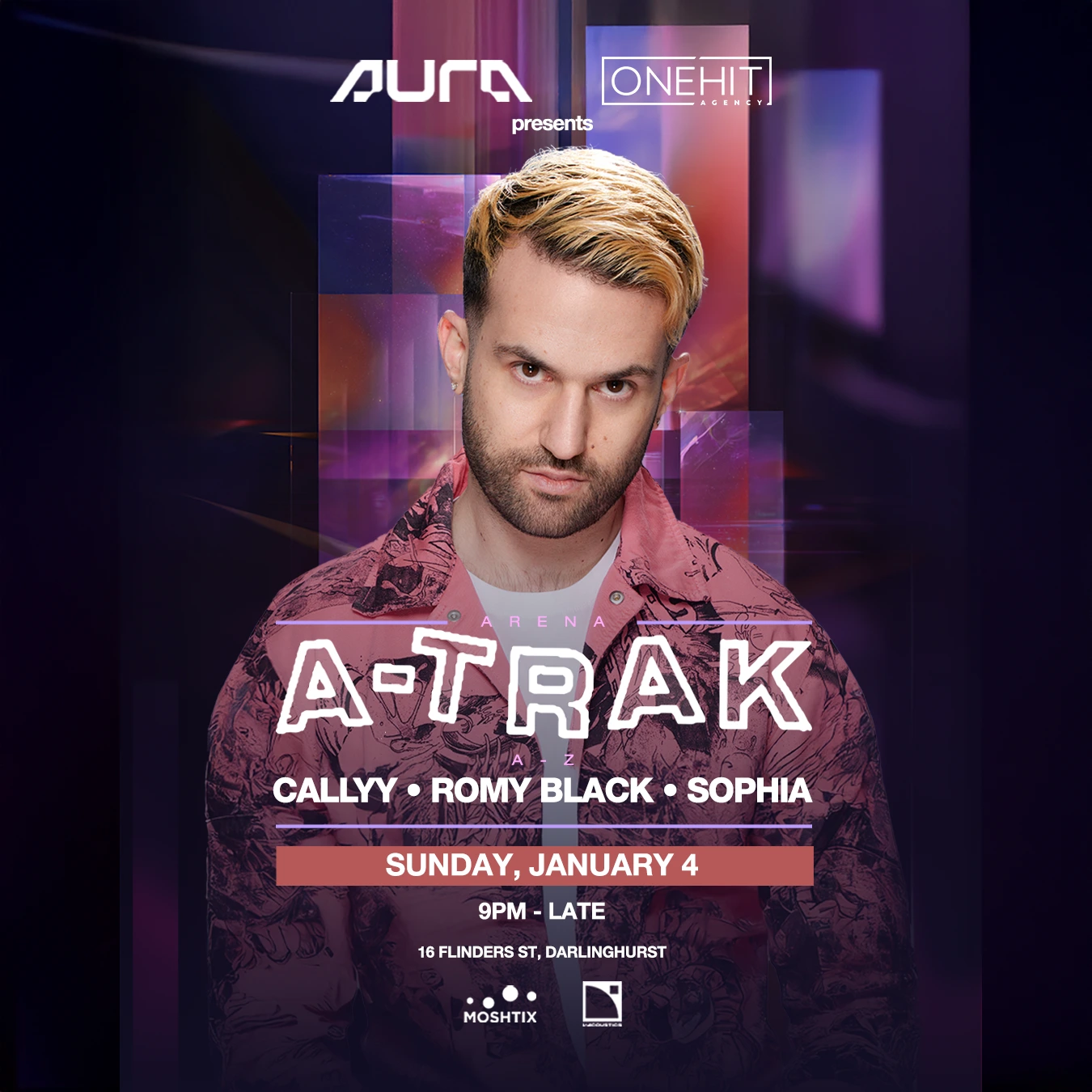 AURA event featuring A-Trak DJ performance Sydney January 4 2026 turntablist concert Australia