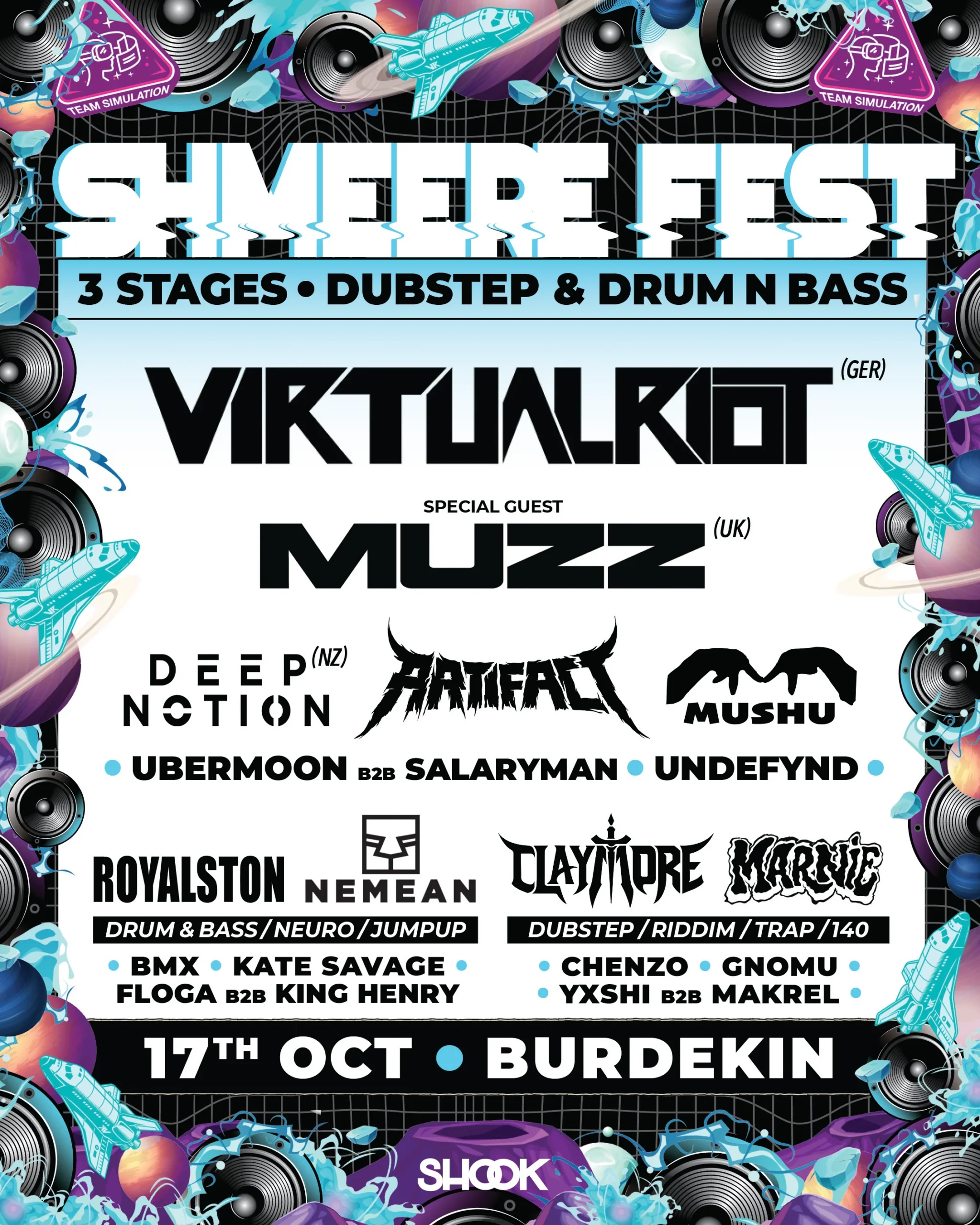 SHMEERE FEST Sydney 2025 Virtual Riot MUZZ dubstep drum bass festival Burdekin Hotel Darlinghurst bass music event